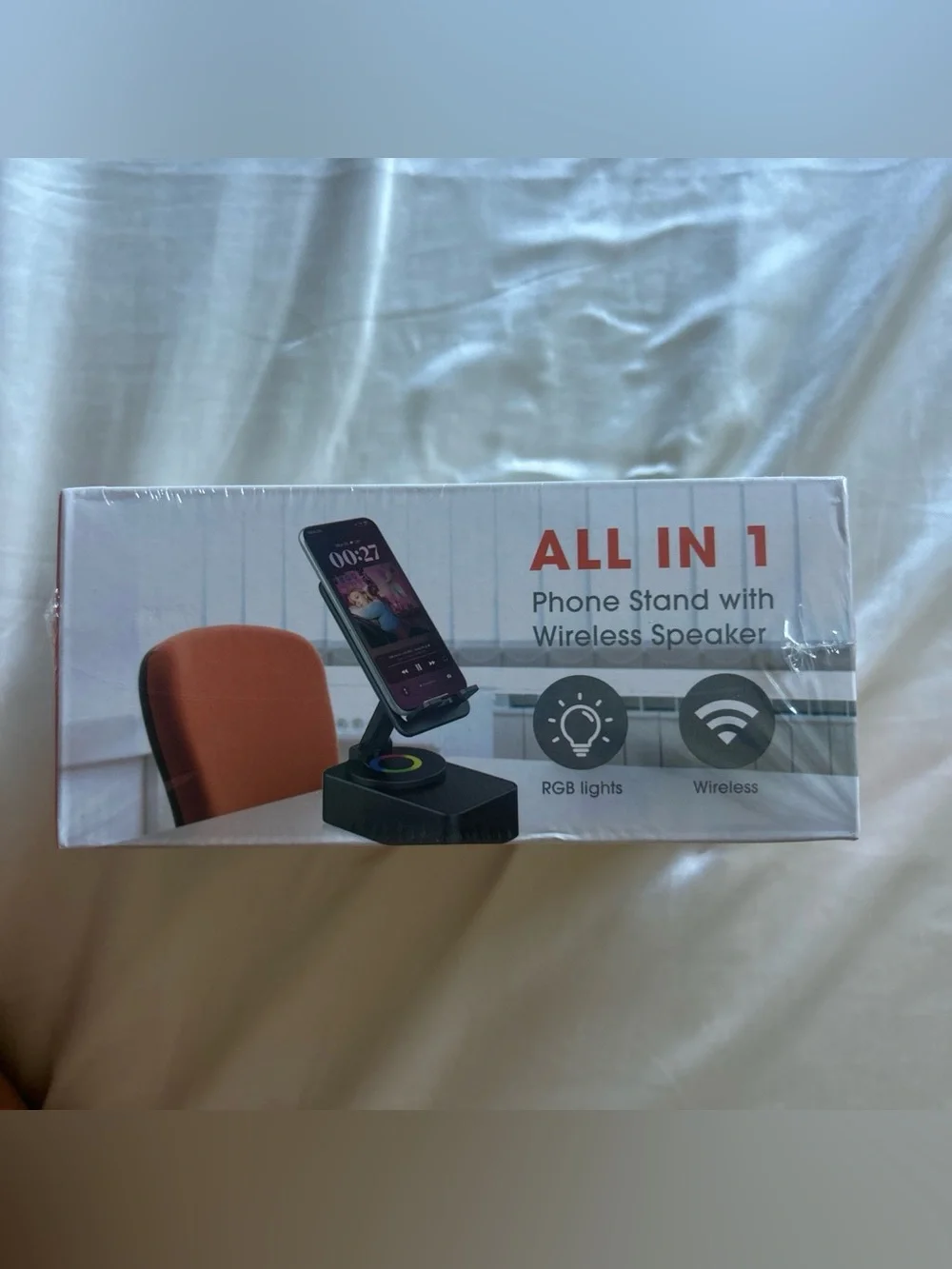 ALL IN 1 Phone Stand with Wireless Speaker - Black